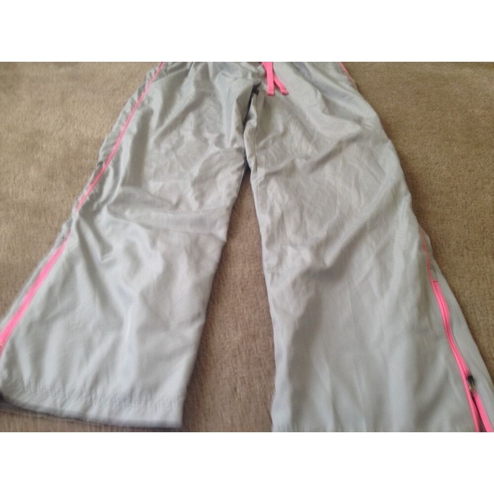Danskin Now Women's Gray Pink Wind Breaker Track Pants Size Large